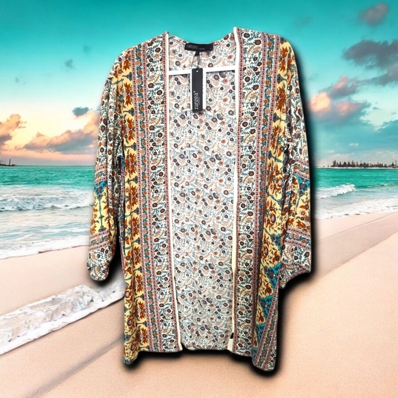 Colorful Patterned Kimono - Picture 1 of 5